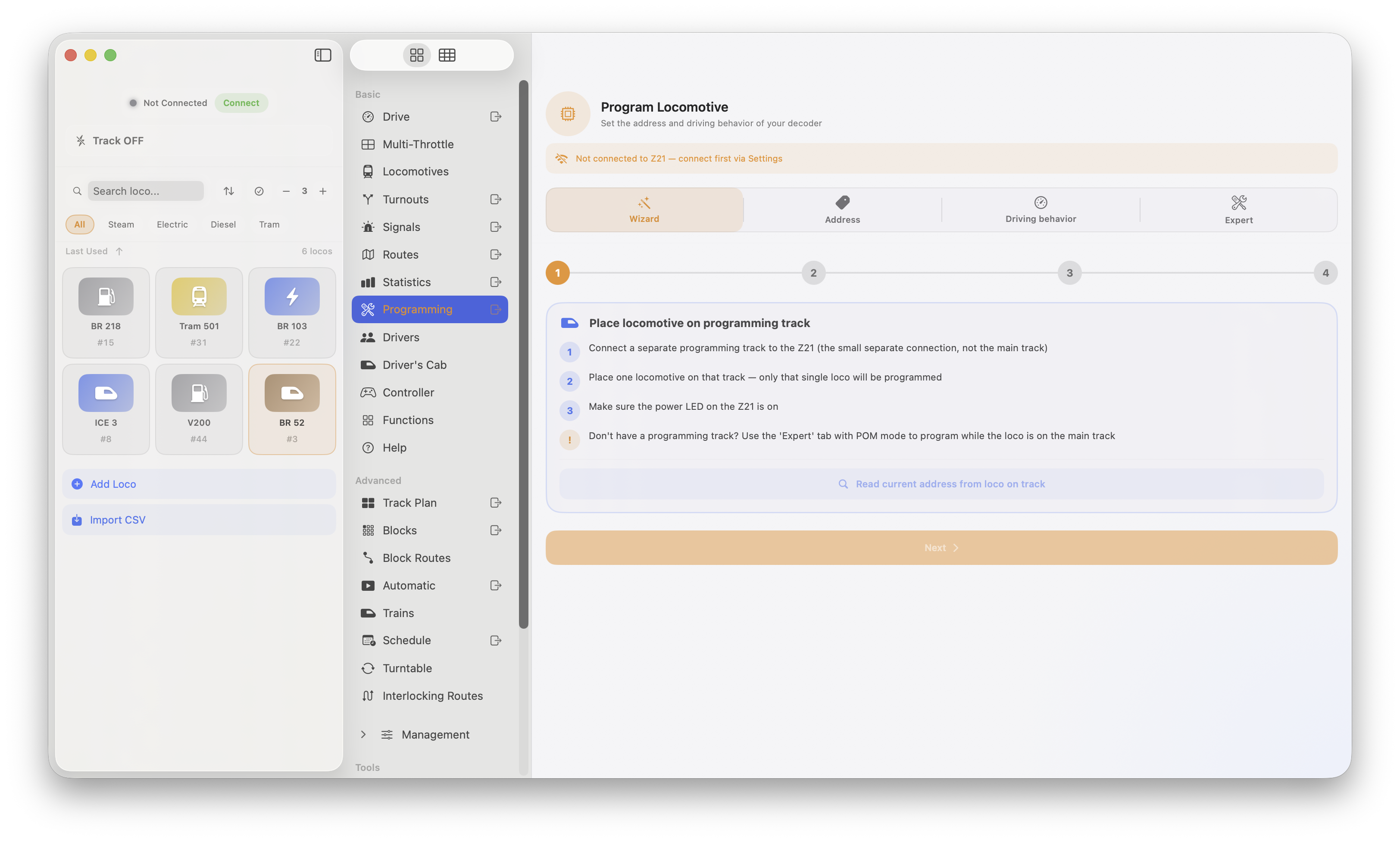 LocoLink macOS Modern View