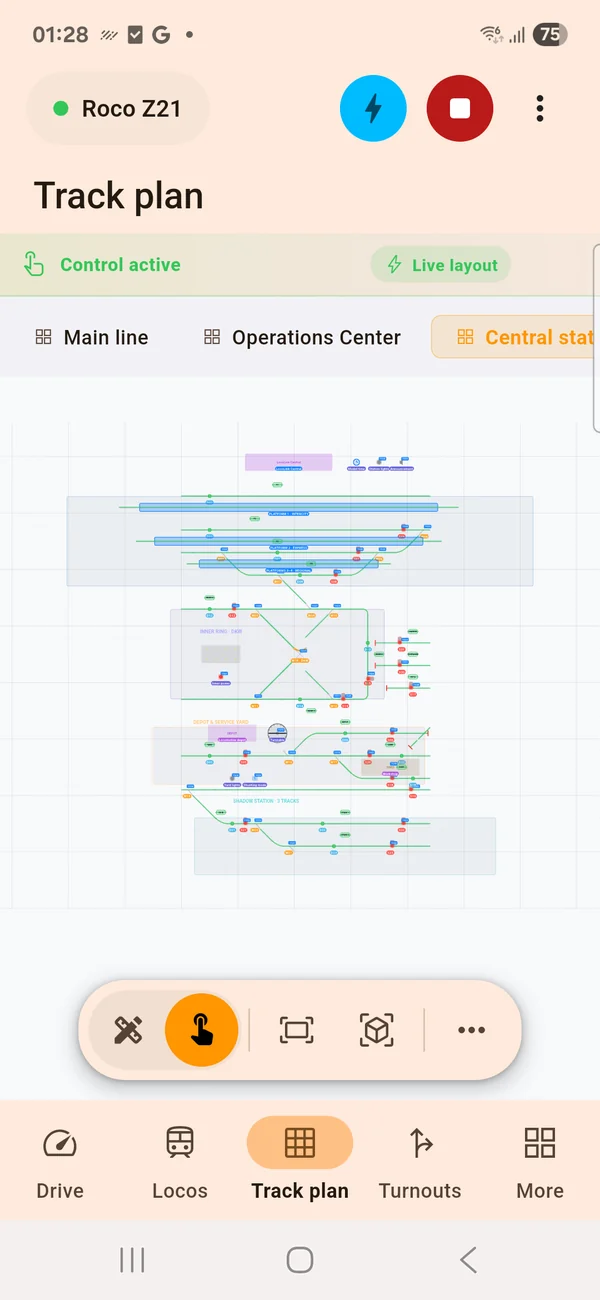 plan de voies sur Android
