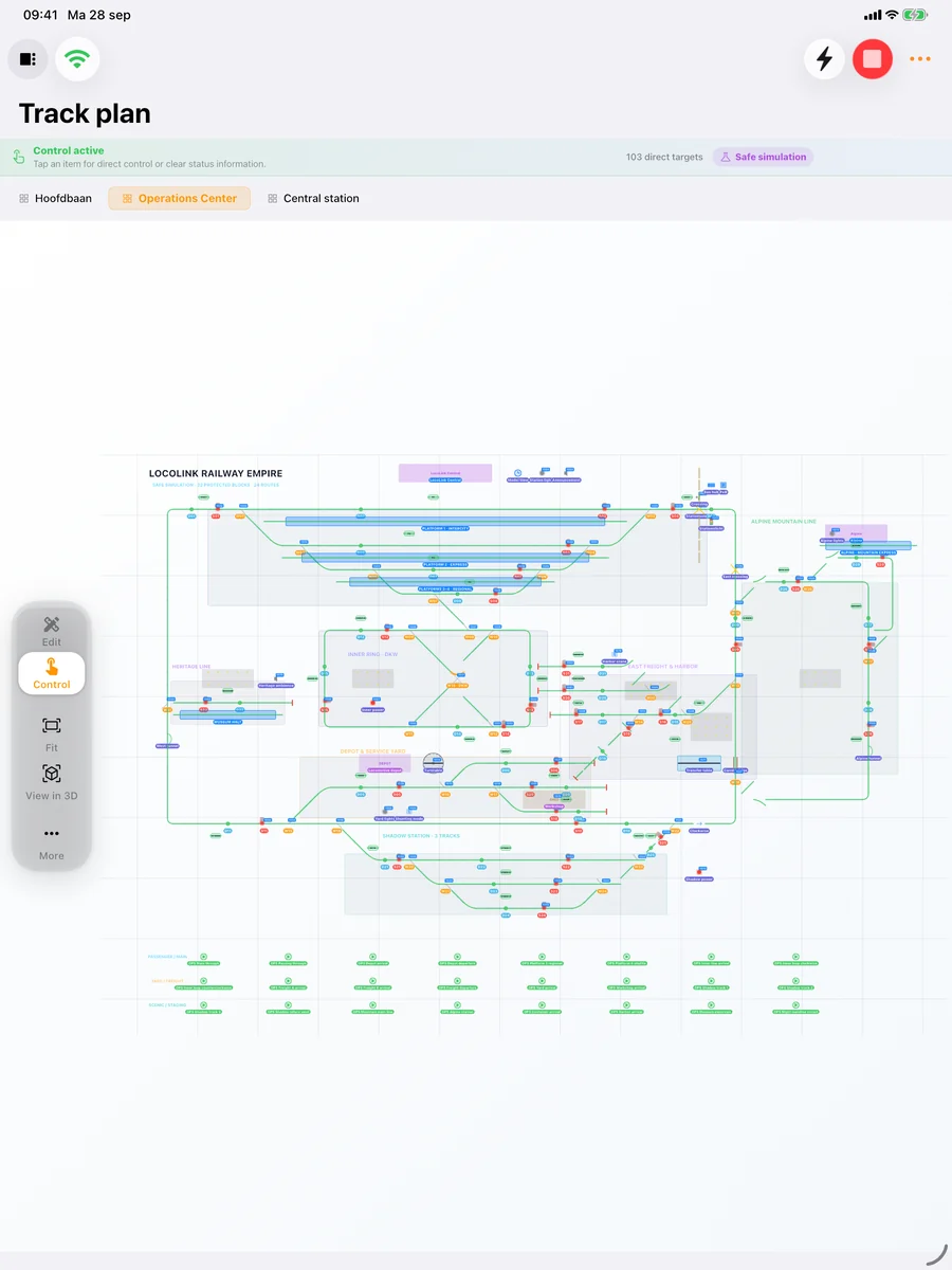 plan de voies sur iPad