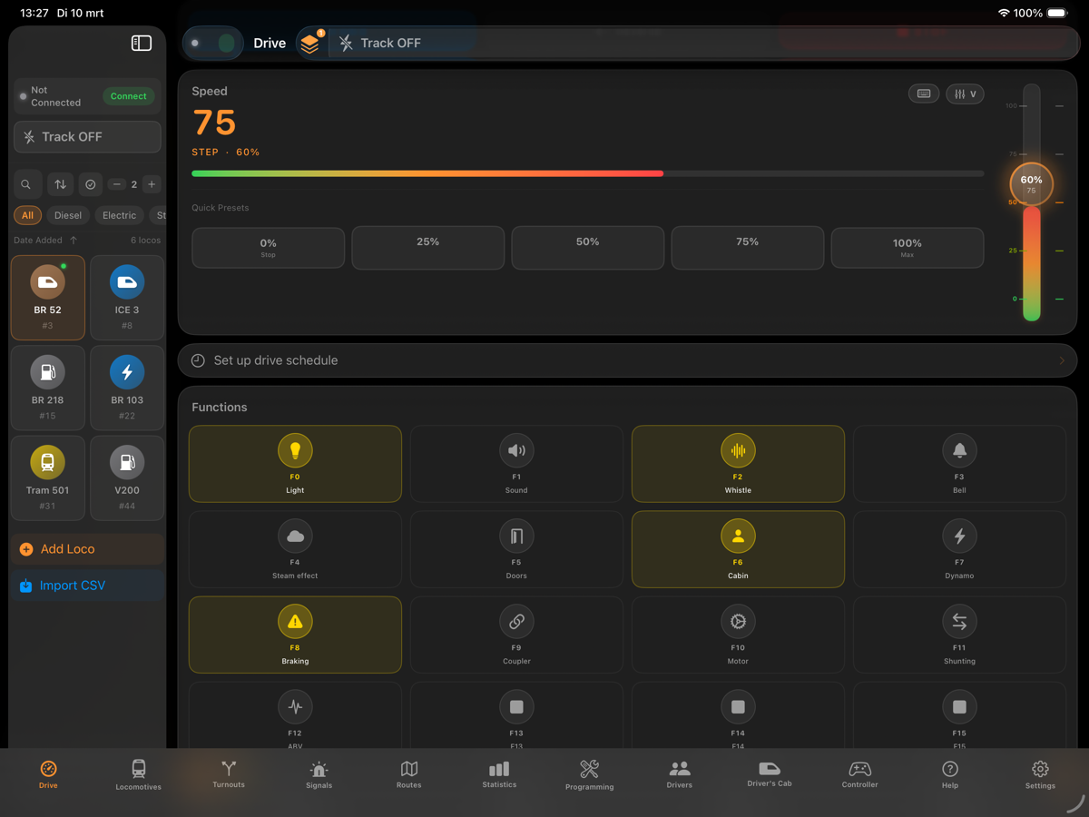 LocoLink iPad model train throttle